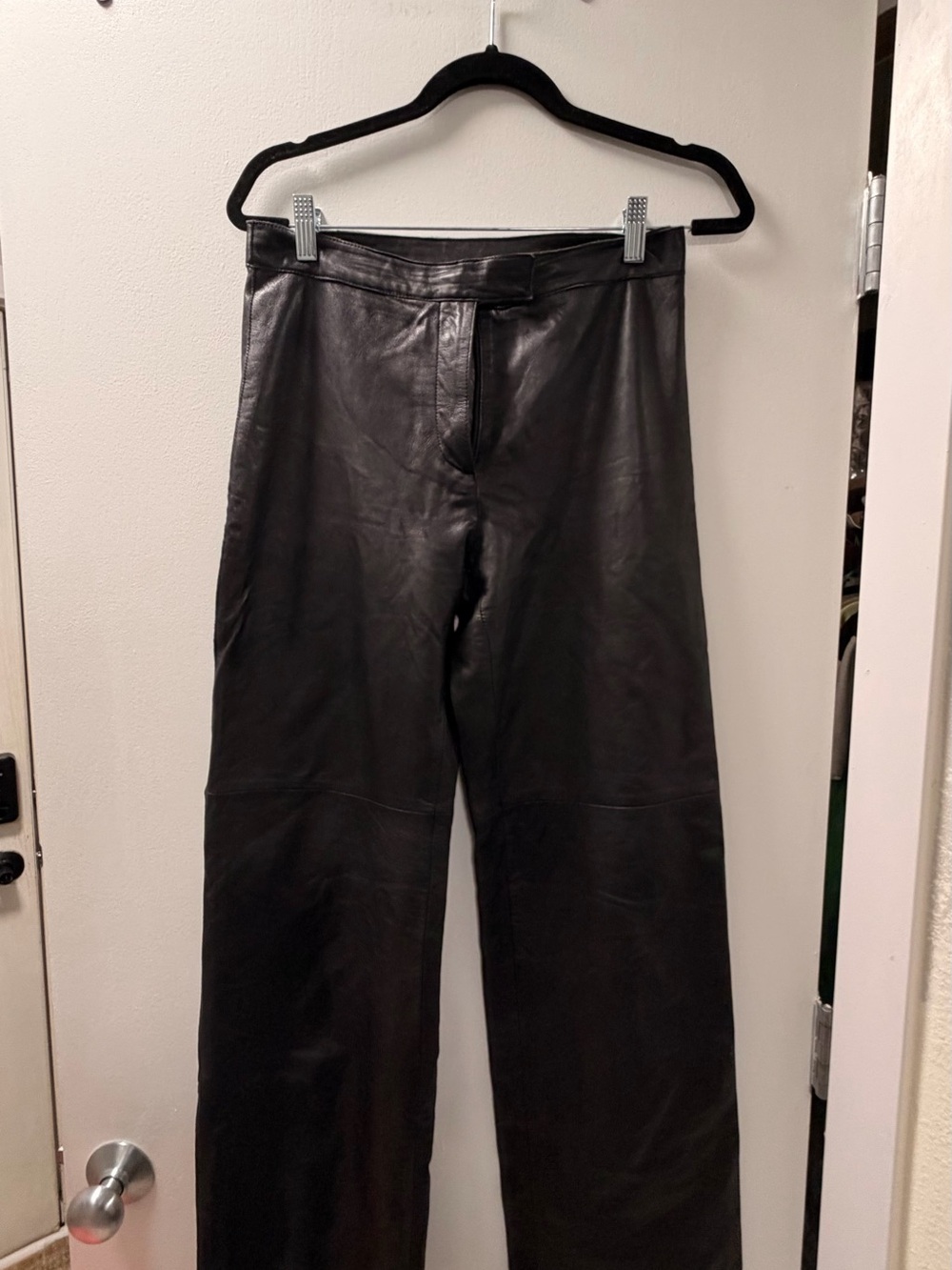 bebe Black Leather Wide-Leg Men's Pants